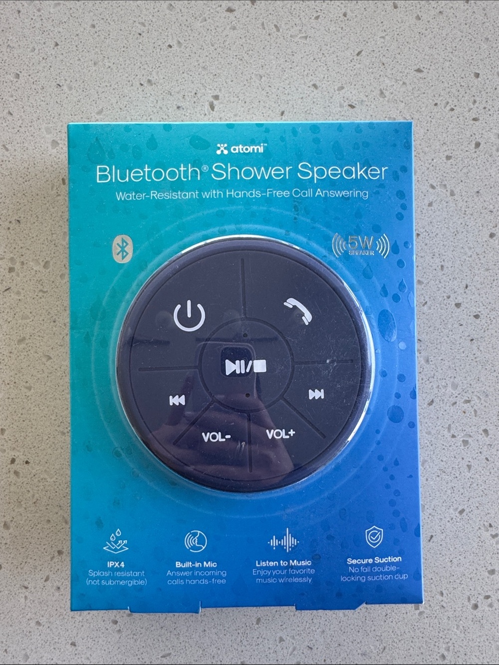 Bluetooth Shower Speaker - Water-Resistant Hands-Free